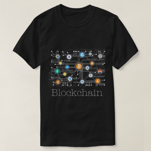 Camiseta Blockchain Network Crypto Design (Diseño del anverso)