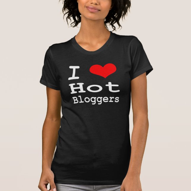 Camiseta bloggers calientes del corazón i (negro) (Anverso)