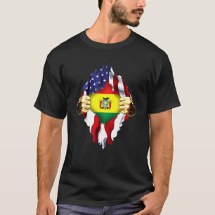 Camiseta Bloguera boliviana dentro de mí Bandera Americana 