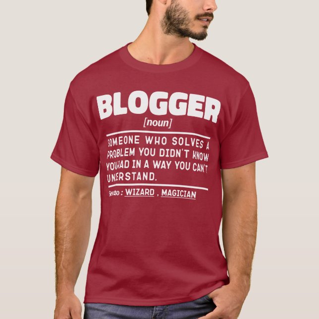 Camiseta Bloguero Nuevo Definición Graciosa Cita De Escritu (Anverso)