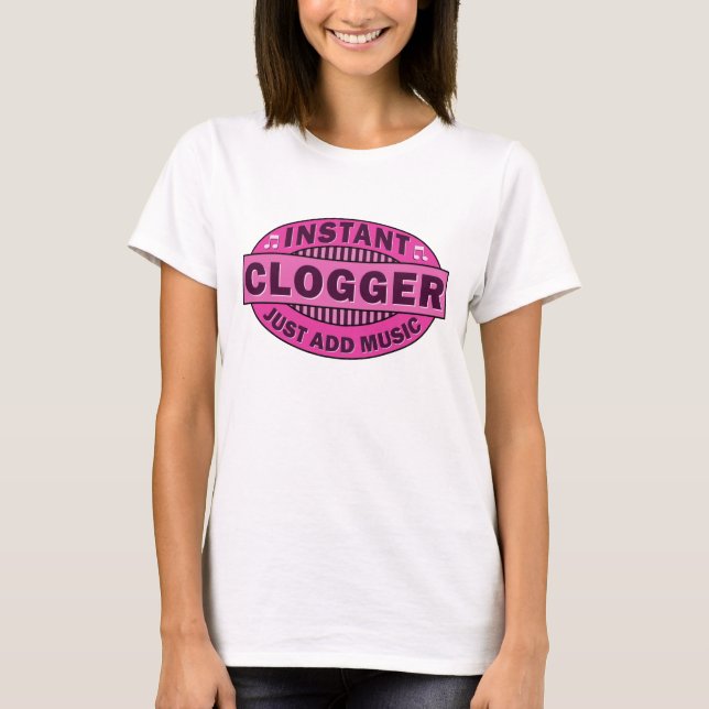 Camiseta Bloguero Rosa Instantáneo Clog Dancing Emblem (Anverso)