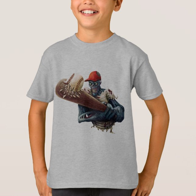 Camiseta Bloguero zombi de béisbol Scary Halloween (Anverso)