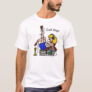 Camiseta Blonde Ham Radio Pin-up Chica Tshirt Personalizar
