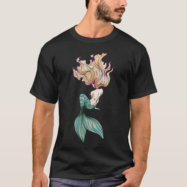 Camiseta Blonde Mermaid Pegatina (Anverso)