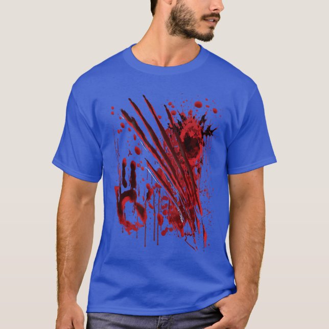 Camiseta Blood Bloody Splatter Halloween Blood Stained funn (Anverso)