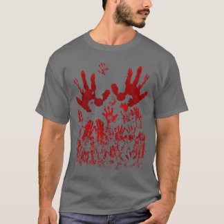 Camiseta Blood Splatter Bloody Handprint Horror Zombie frie
