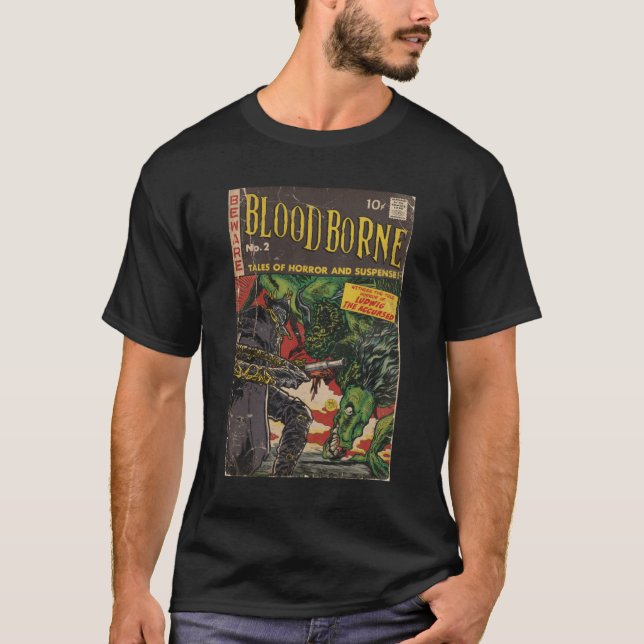 Camiseta Bloodborne - arte de fans de la portada cómica . (Anverso)