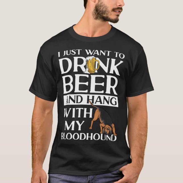Camiseta Bloodhound Dog Beer (Anverso)