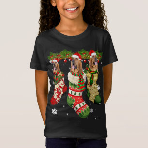 Camiseta Bloodhound En Navidades De Pavos Santa Hat Xmas Pe