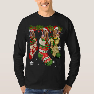 Camiseta Bloodhound En Navidades De Pavos Santa Hat Xmas Pe