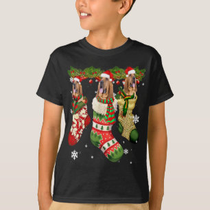 Camiseta Bloodhound En Navidades De Pavos Santa Hat Xmas Pe