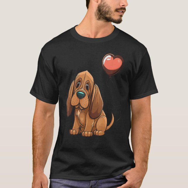 Camiseta Bloodhound Love Heart for Valentines Day on Bloodh (Anverso)