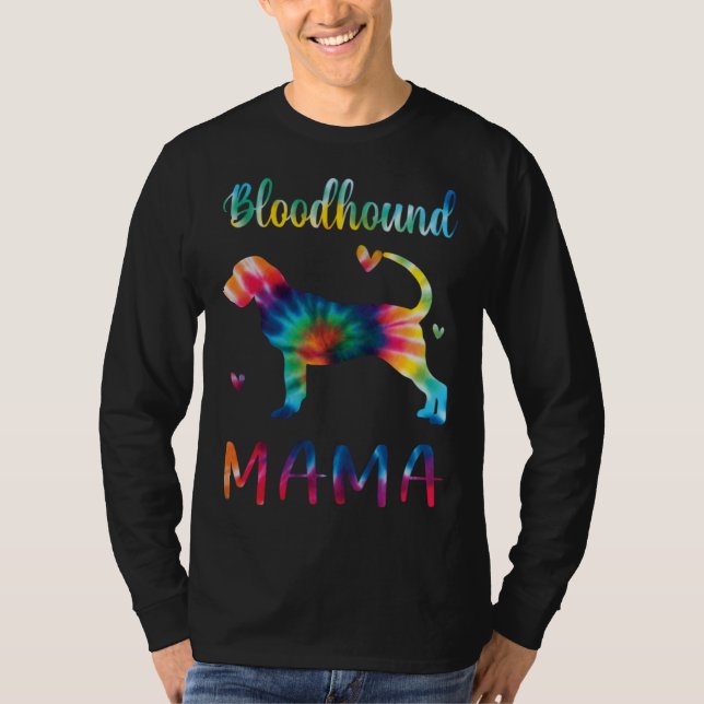 Camiseta Bloodhound Mama Tie Dye Dog Mom Mothers Day (Anverso)