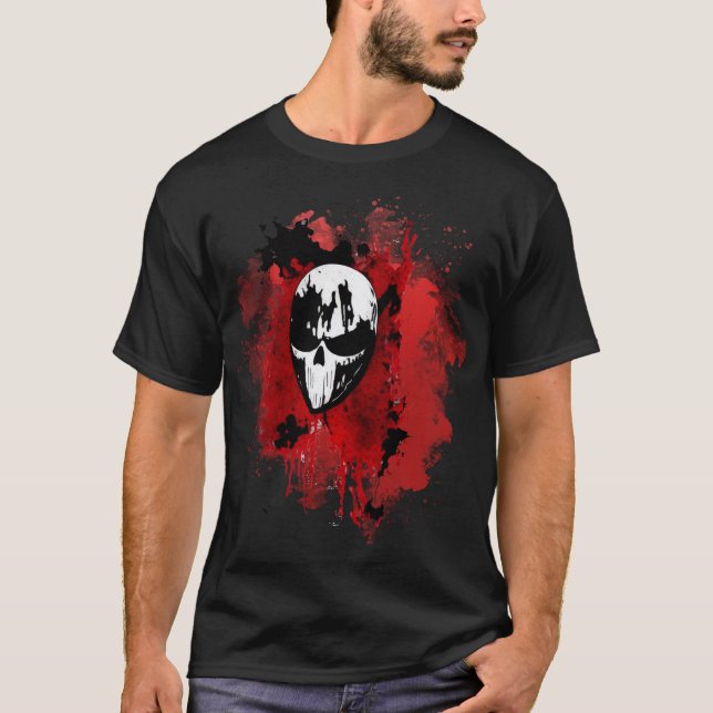 Camiseta Bloody Horror Película Skull Black Halloween (Anverso)