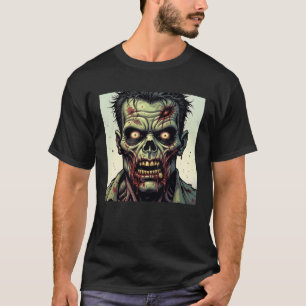 Camiseta Bloody Zombie Face Comic Pop Art Halloween