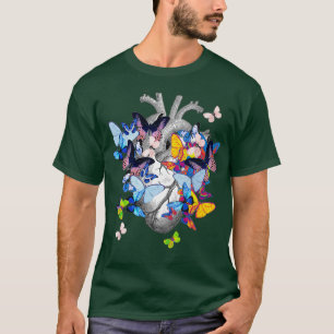Camiseta Bloom Butterflies Corazón Anatomía Humana