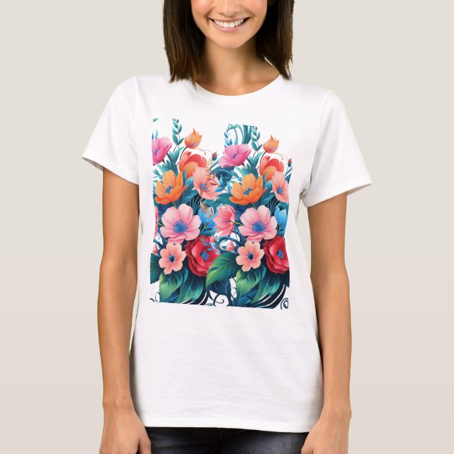 Camiseta Bloom con estilo - Hermosa floral (Anverso)