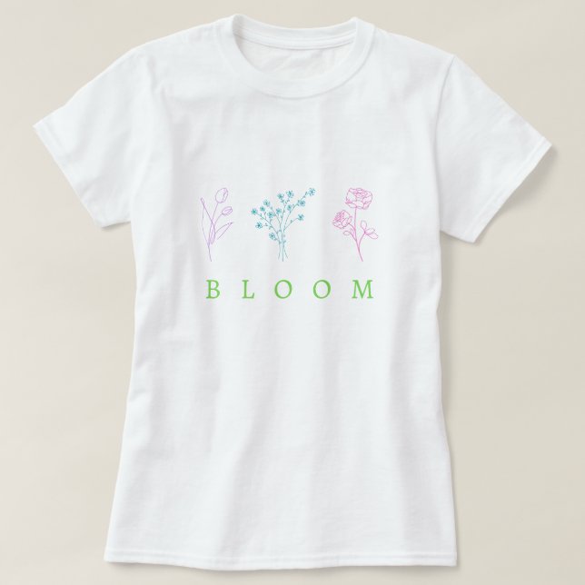 Camiseta Bloom con flores pequeñas (Diseño del anverso)