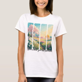Camiseta Bloom de brote de brocha de pincel donde se coloca
