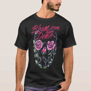 Camiseta Bloom De La Muerte Pastel Gótico Floral Roses Rojo