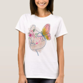 Camiseta Bloom de mariposa - Arte abstracto de cara floral"