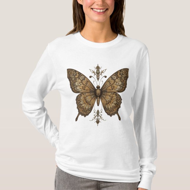 Camiseta "Bloom de mariposa: Tee de transformación de Moda  (Anverso)