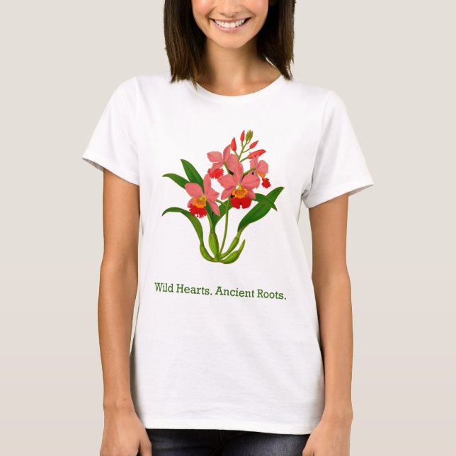 Camiseta Bloom de orquídeas salvajes (Anverso)