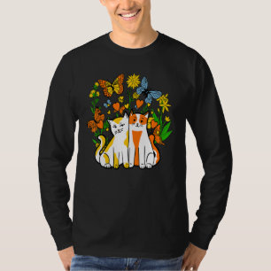Camiseta Bloom Floral Gatos, Mamá Y Papá Gato