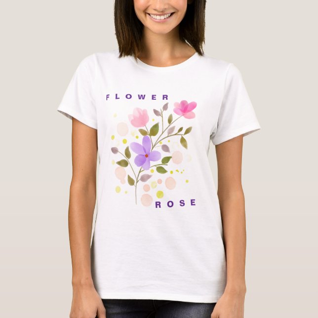Camiseta Bloom With Grace - Elegant Pastel Floral Women’s  (Anverso)
