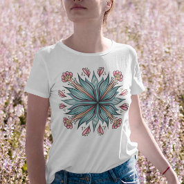 Camiseta Blooms de primavera: Floral geométrica