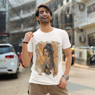 Camiseta Blooms of Strength: A Vintage Street Art Elegance