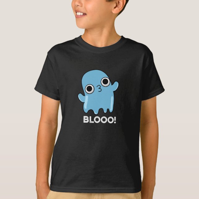 Camiseta Blooo Funny Blue Ghost Pun Dark BG (Anverso)