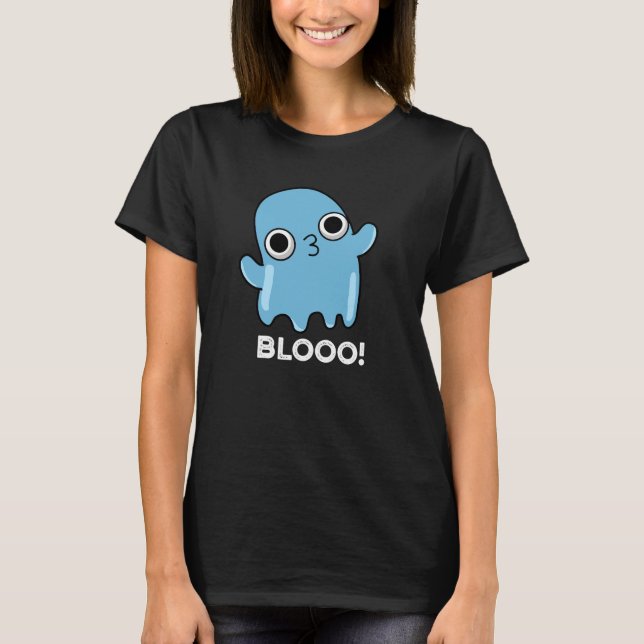 Camiseta Blooo Funny Blue Ghost Pun Dark BG (Anverso)