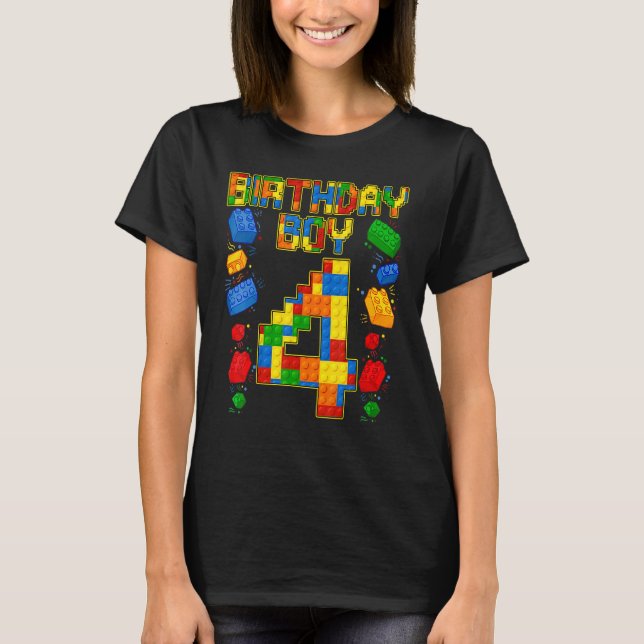 Camiseta Bloque de 4 años para el Maestro Constructor de cu (Anverso)