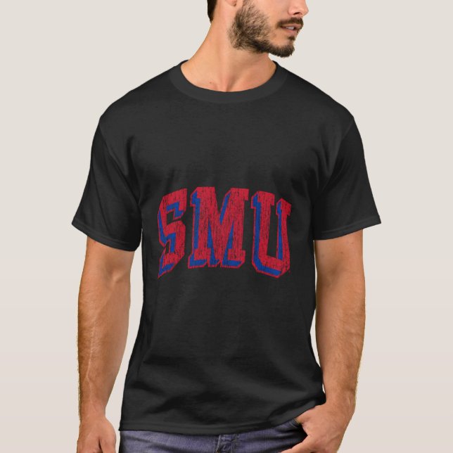 Camiseta Bloque de arco retro de Smu Mustangs (Anverso)