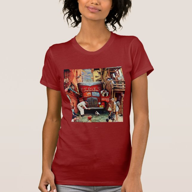 Camiseta Bloque de carreteras por Norman Rockwell (Anverso)