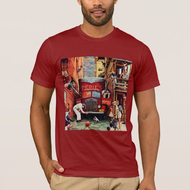Camiseta Bloque de carreteras por Norman Rockwell (Anverso)