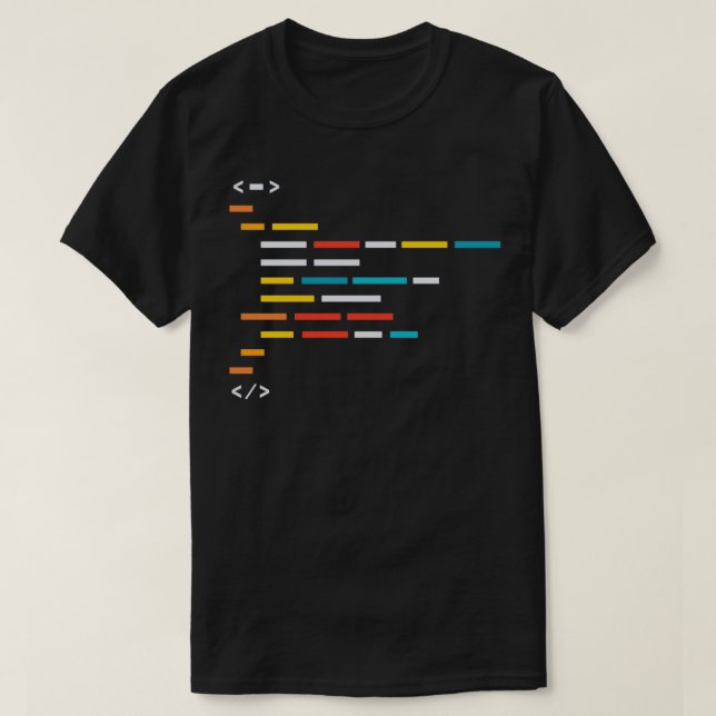 Camiseta Bloque de código de programación (Diseño del anverso)