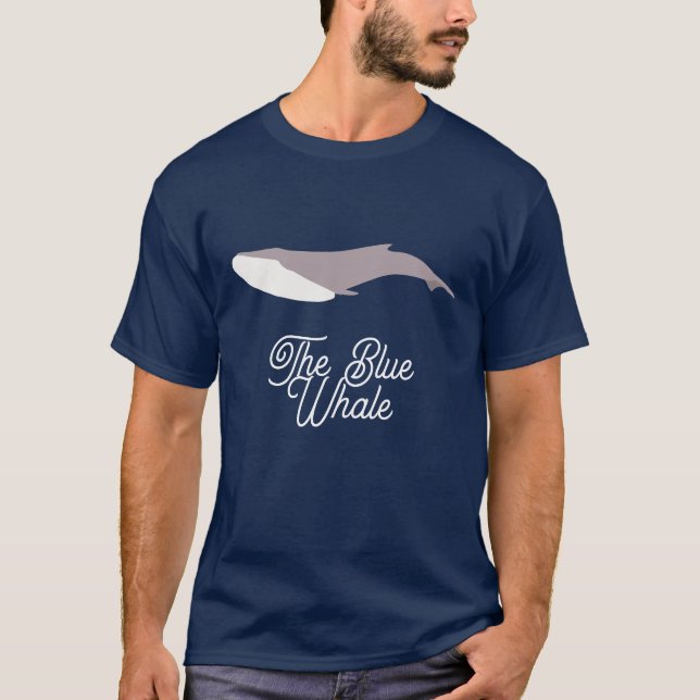 Camiseta Bloque de color de ballena azul (Anverso)