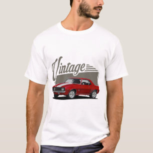 Camiseta Bloque de cosecha rojo Camaro