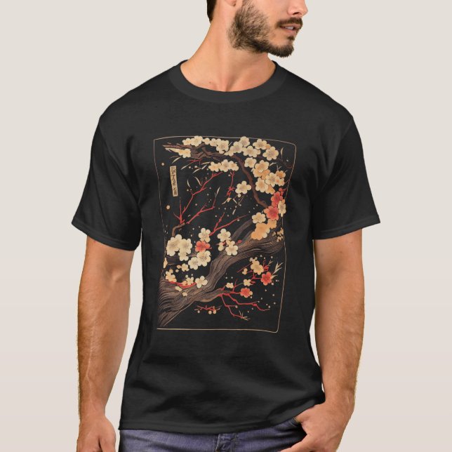 Camiseta Bloque de madera de cerezo japonés Al (Anverso)
