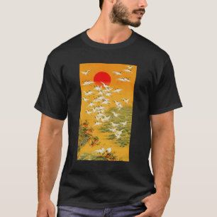 Camiseta Bloque de madera salvaje de la grúa japonesa Hokus