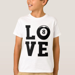 Camiseta Bloque gráfico de amor Billard Snooker Billard Cue