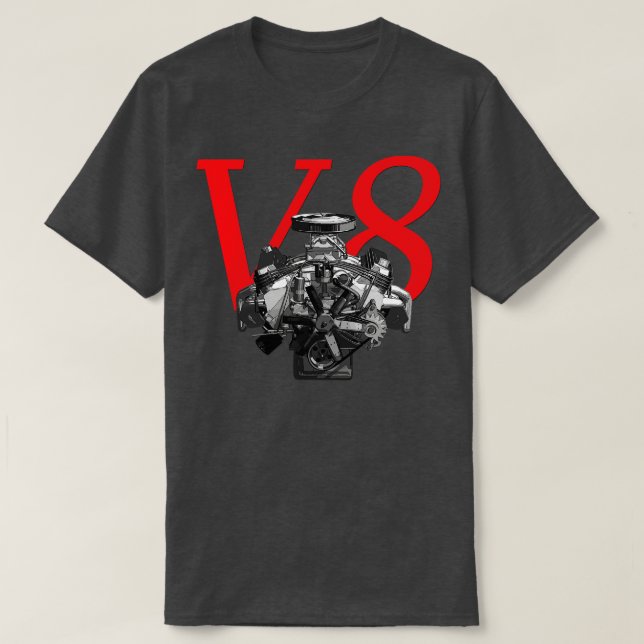 Camiseta Bloque grande del músculo del motor V8 (Diseño del anverso)