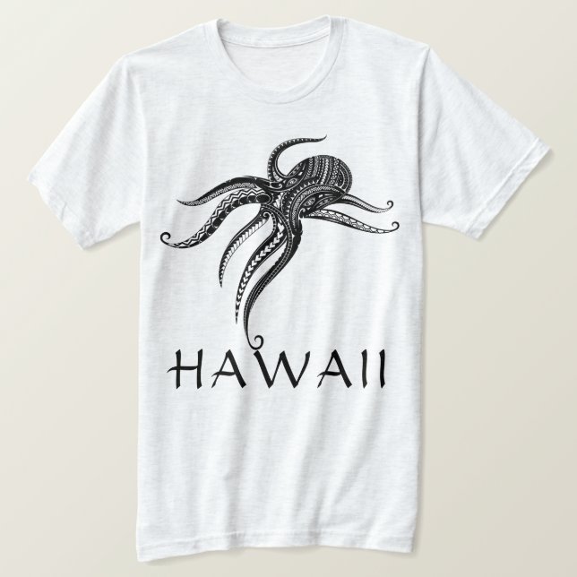 CAMISETA BLOQUE HAWAII DE LA TRIBAL POLINESIA DE OCTUBRE (Anverso del diseño)