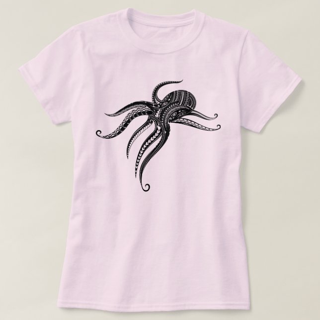 CAMISETA BLOQUE TRIBAL POLINESIANO DE OCTOPUS (Diseño del anverso)