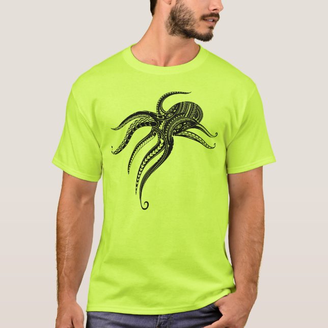 CAMISETA BLOQUE TRIBAL POLINESIANO DE OCTOPUS (Anverso)
