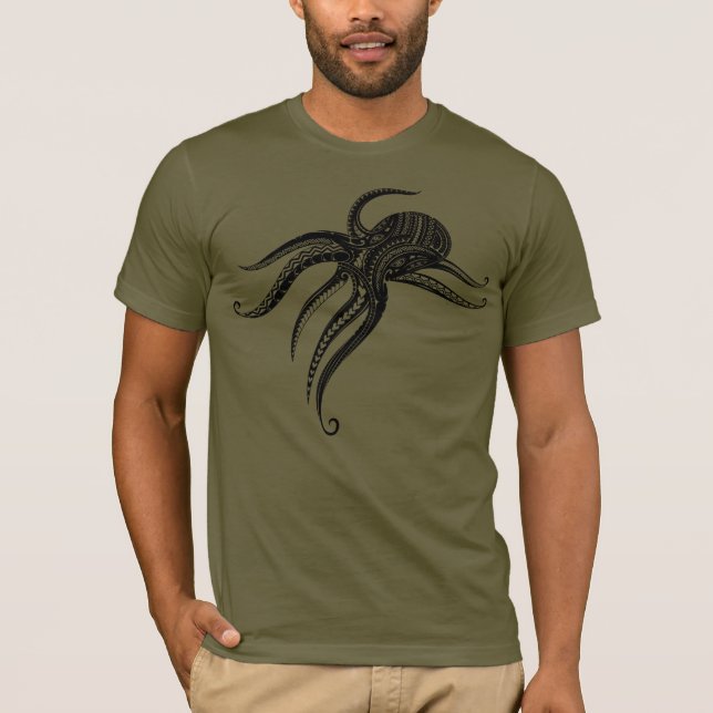 CAMISETA BLOQUE TRIBAL POLINESIANO DE OCTOPUS (Anverso)
