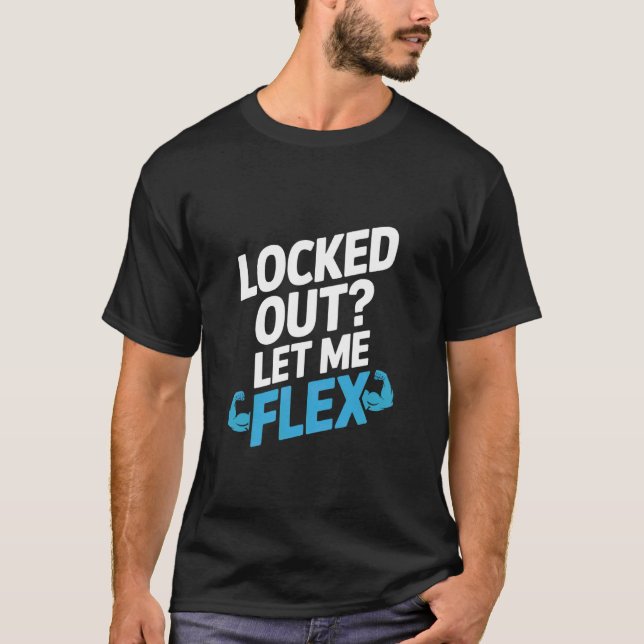 Camiseta Bloqueado Déjame Flex Cerrajero (Anverso)