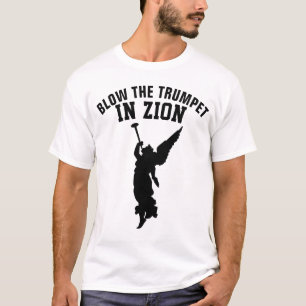 Camiseta BLOQUEAR EL TRUMPET EN ZION cristiano mesiánico